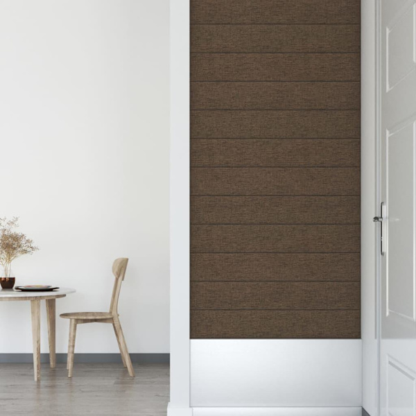 vidaXL Väggpaneler 12 st brun 90x15 cm tyg 1,62 m² Brun