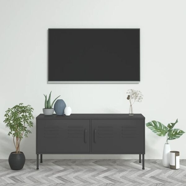vidaXL Tv-bänk antracit 105x35x50 cm stål Antracit