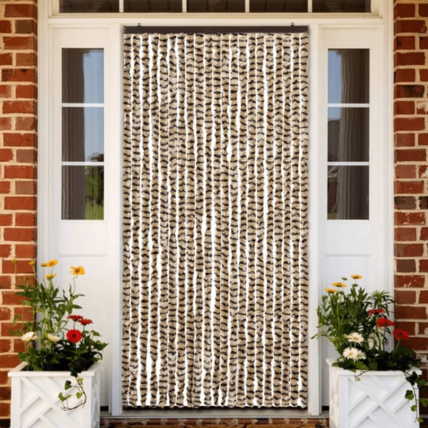 vidaXL Insektsdraperi beige och brun 90x220 cm chenille Beige