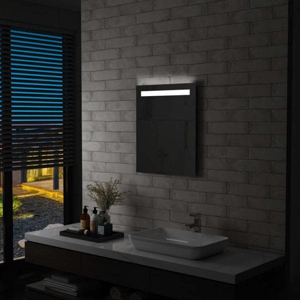 vidaXL Badrumsspegel LED 50x60 cm Silver
