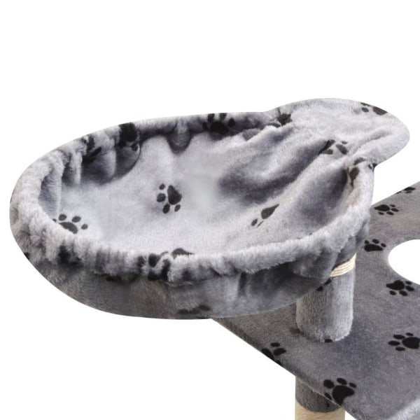 vidaXL Katt klösträd med sisalpelare 150 cm tassavtryck grå grå