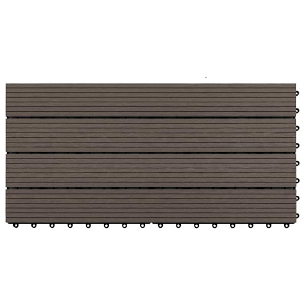 vidaXL Markplattor 6 st WPC 60x30 cm 1,08 m² mörkbrun Brun