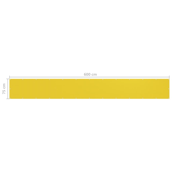 vidaXL Balkongskärm gul 75x600 cm HDPE Gul