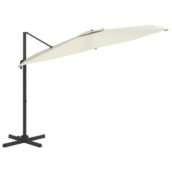 vidaXL Frihängande parasoll med aluminiumstång sandvit 300x300 c Kräm
