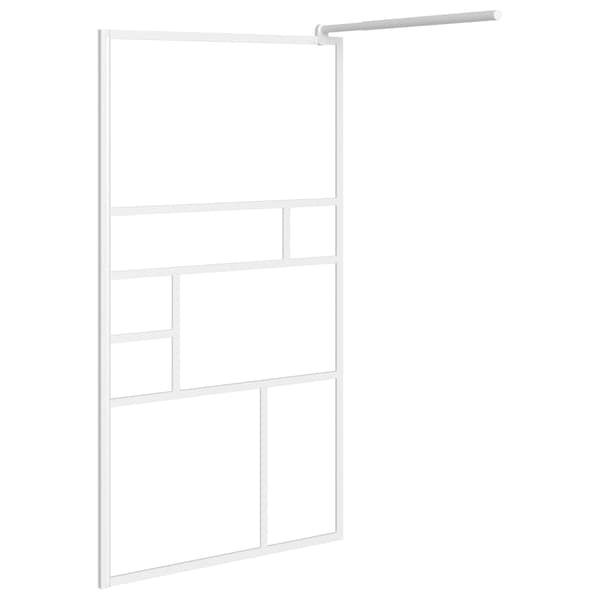 vidaXL Duschvägg 80x195 cm ESG-glas vit Vit
