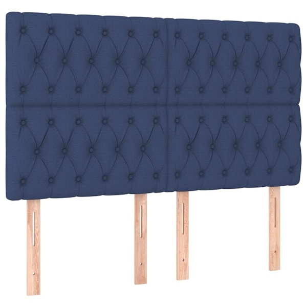 vidaXL Sänggavel LED blå 160x7x118/128 cm tyg Blå