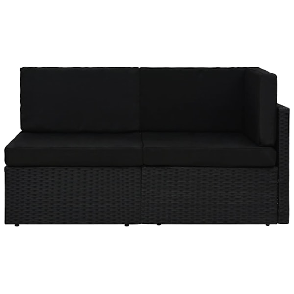 vidaXL Modulsoffa 2-sits konstrotting svart Svart