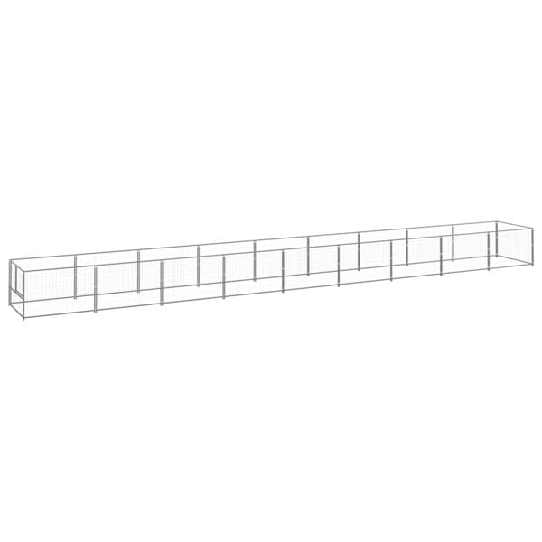 vidaXL Hundgård silver 9 m² stål Silver