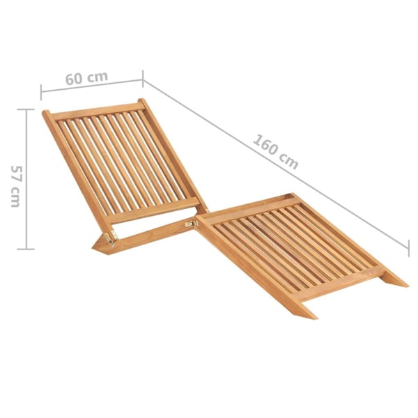vidaXL Solsäng massiv teak Brun
