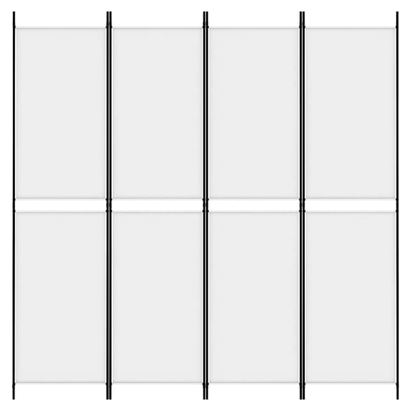 vidaXL Rumsavdelare 4 paneler vit 200x200 cm tyg Vit