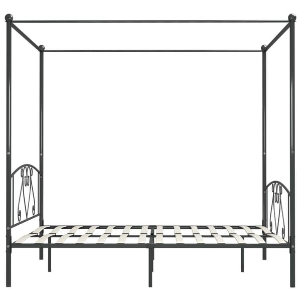 vidaXL Himmelsäng grå metall 180x200 cm grå