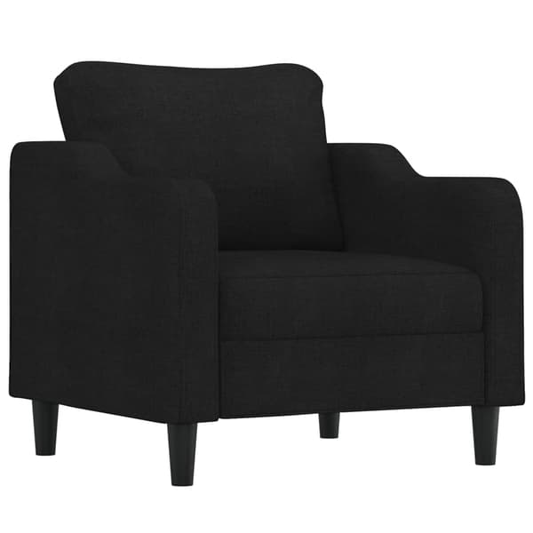 vidaXL Soffgrupp med kuddar 3 delar svart tyg art