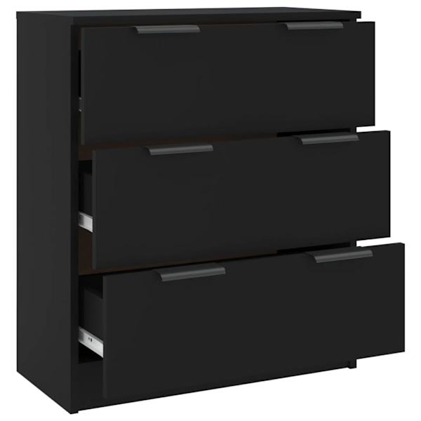 vidaXL Skänk svart 60x30x70 cm konstruerat trä Svart