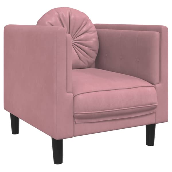 vidaXL Soffgrupp med dynor 3 delar rosa sammet Rosa