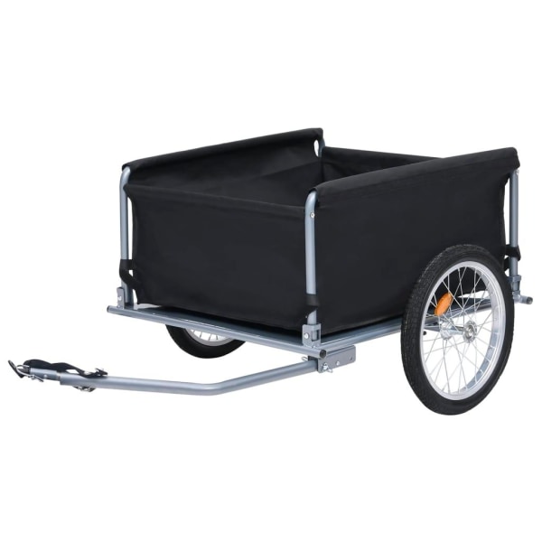 vidaXL Cykelsläp svart och grå 65 kg grå