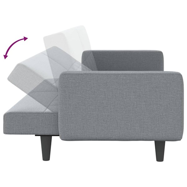 vidaXL Bäddsoffa med dynor ljusgrå tyg Grå