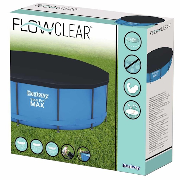 Bestway Poolöverdrag Flowclear 366 cm Antracit