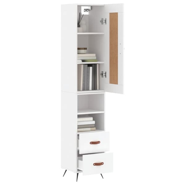 vidaXL Högskåp vit 34,5x34x180 cm konstruerat trä Vit