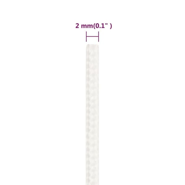 vidaXL Båtlina helvit 2 mm 500 m polypropylen