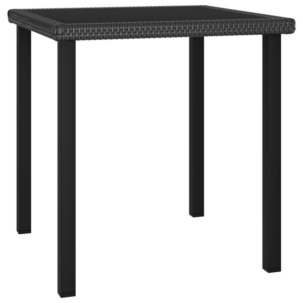 vidaXL Trädgårdsbord svart 70x70x73 cm konstrotting Svart
