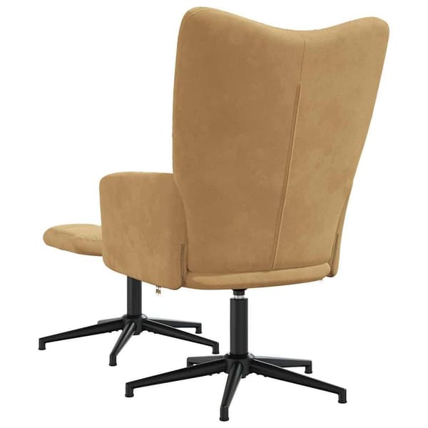 vidaXL Vilstol med fotpall brun sammet Brun