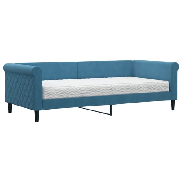 vidaXL Dagbädd med madrass blå 90x200 cm sammet Blå