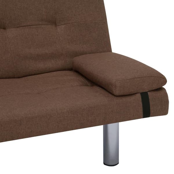 vidaXL Bäddsoffa med två kuddar brun polyester Brun