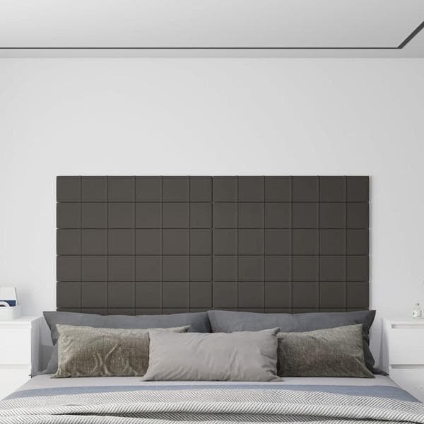 vidaXL Väggpaneler 12 st mörkgrå 90x15 cm sammet 1,62 m² Grå