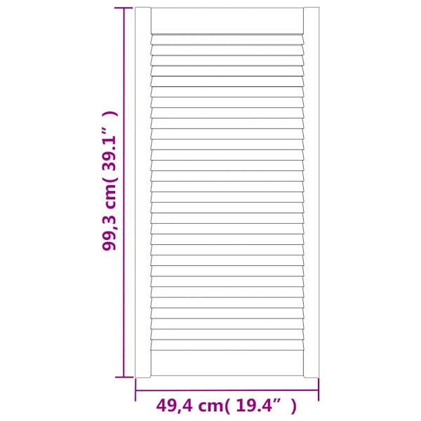 vidaXL Skåpluckor lamelldesign 4 st 99,3x49,4 cm massiv furu Brun