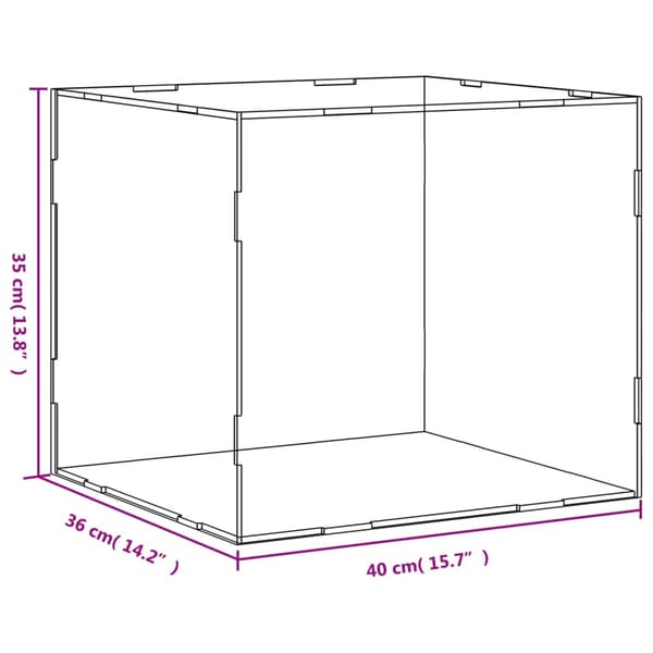 vidaXL Displaylåda transparent 40x36x35 cm akryl Transparent