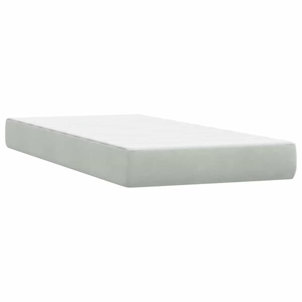 vidaXL Ramsäng med madrass ljusgrå 90x210 cm sammet Grå