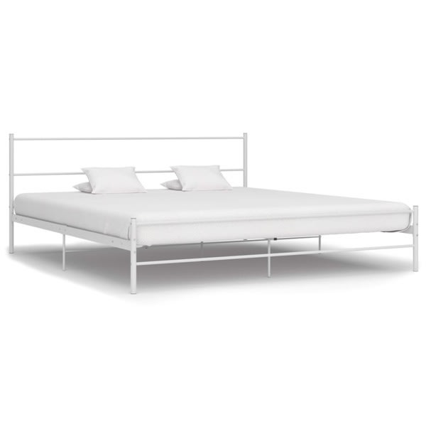 vidaXL Sängram vit metall 200x200 cm Vit