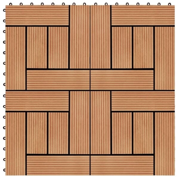 vidaXL Trall 22 st 30x30 cm 2 kvm WPC teakfärg Brun