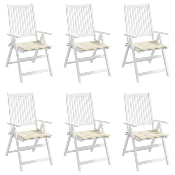 vidaXL Stolsdynor 6 st gräddvit 40x40x4 cm oxfordtyg Creme