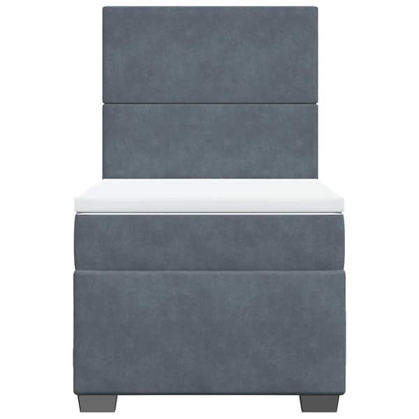 vidaXL Ramsäng med madrass mörkgrå 80x200 cm sammet Grå
