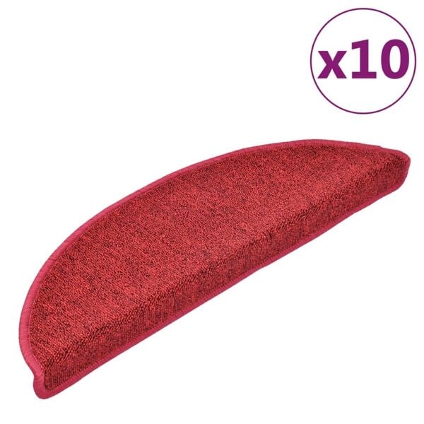 vidaXL Trappstegsmattor 10 st 56x17x3 cm vinröd Röd