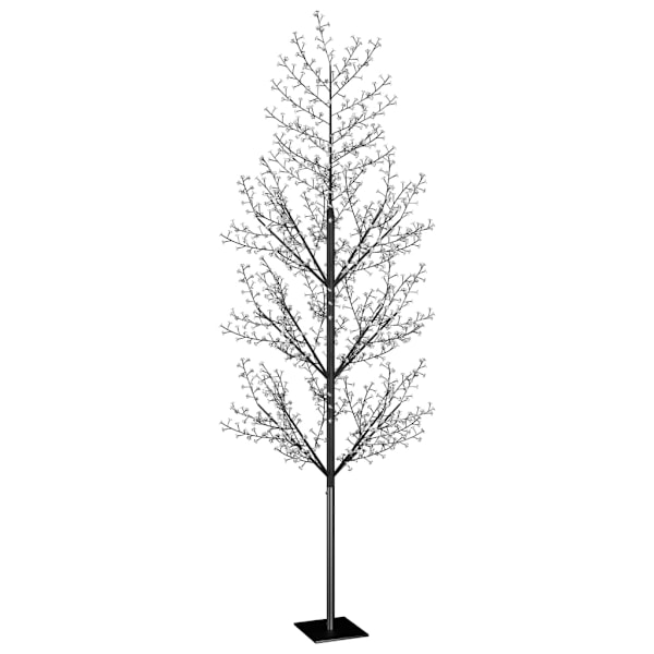vidaXL Plastgran 1200 LED körsbärsblommor blått ljus 400 cm Svart