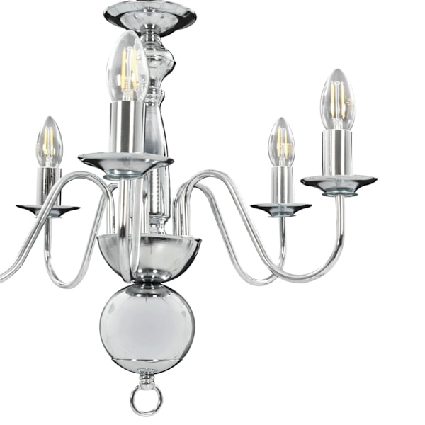 vidaXL Takkrona silver 5 x E14-glödlampor Silver