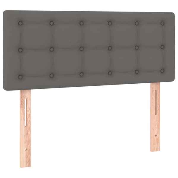 vidaXL Ramsäng med madrass & LED grå 120x200 cm konstläder Grå