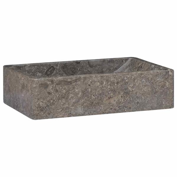 vidaXL Handfat 45x30x12 cm marmor grå högglans grå