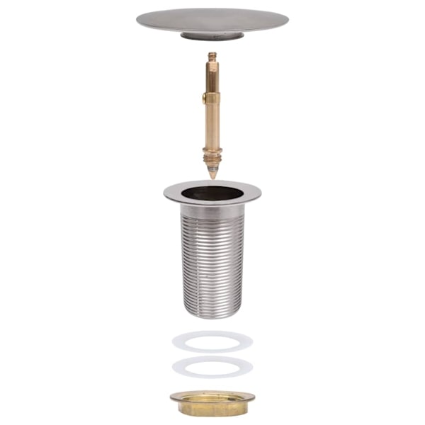 vidaXL Pop-up bottenventil utan överflödesfunktion krom 6,4x6,4x9,1 cm Silver