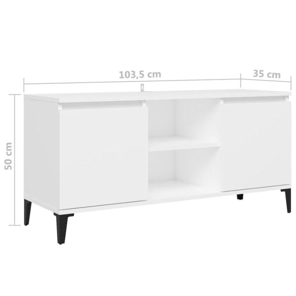 vidaXL TV-bänk med metallben vit 103,5x35x50 cm Vit