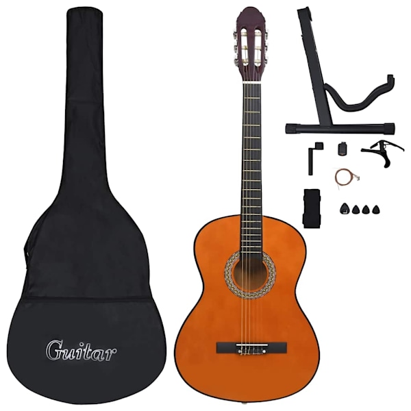 vidaXL Klassisk gitarr 12 delar 4/4 39" Brun
