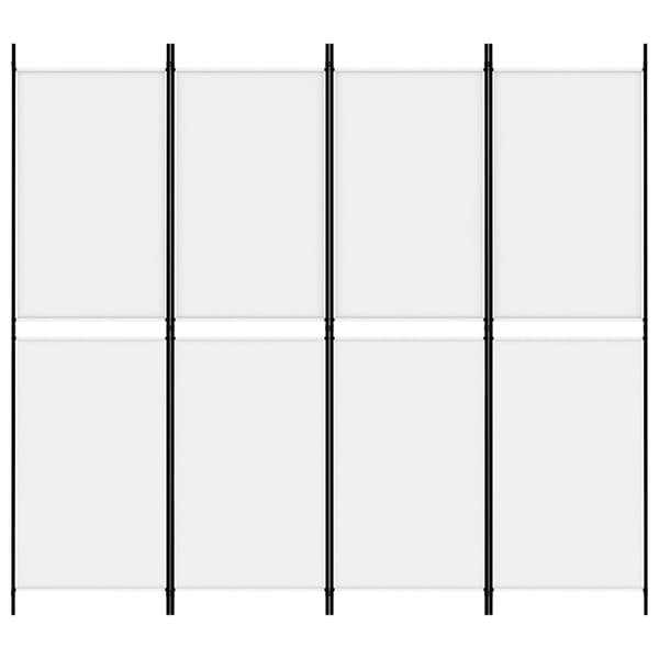 vidaXL Rumsavdelare 4 paneler vit 200x180 cm tyg Vit