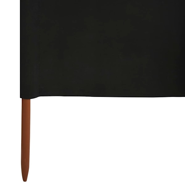 vidaXL Vindskydd 3 paneler tyg 400x120 cm svart Svart