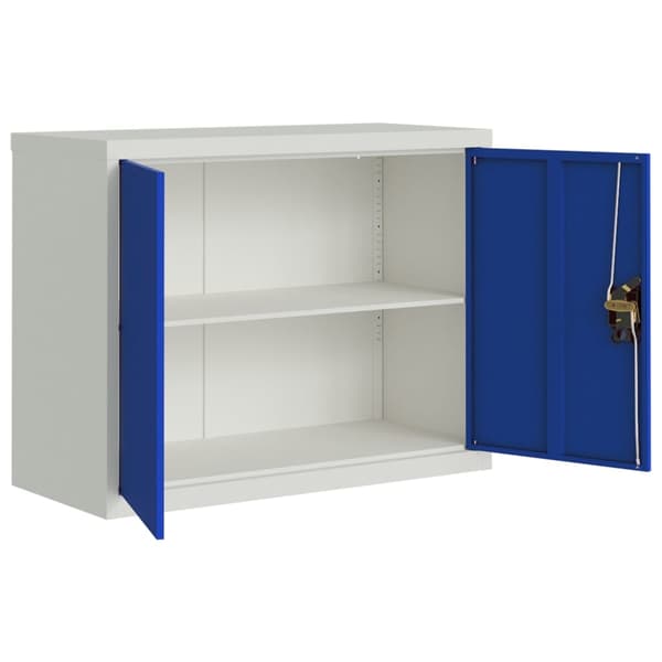 vidaXL Dokumentskåp ljusgrå och blå 90x40x70 cm stål Grå