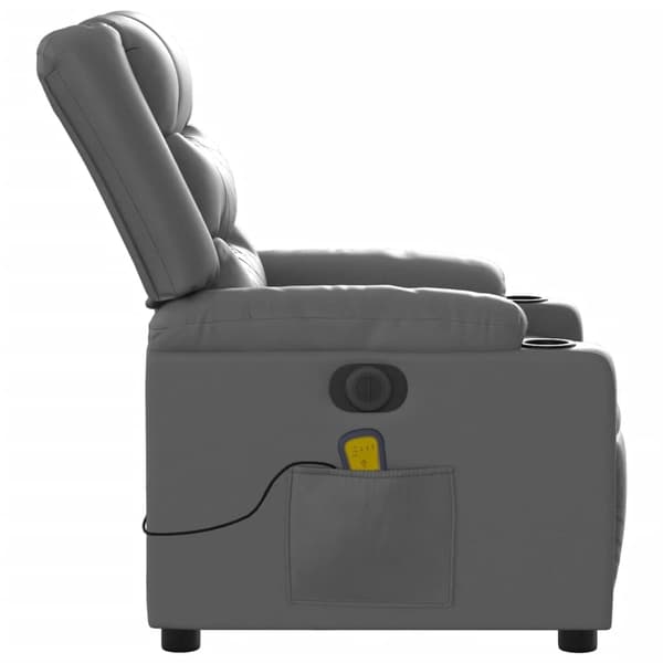 vidaXL Elektrisk massagefåtölj grå konstläder Grå
