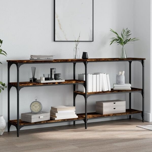 vidaXL Avlastningsbord rökfärgad ek 160x29x75 cm konstruerat trä Brun