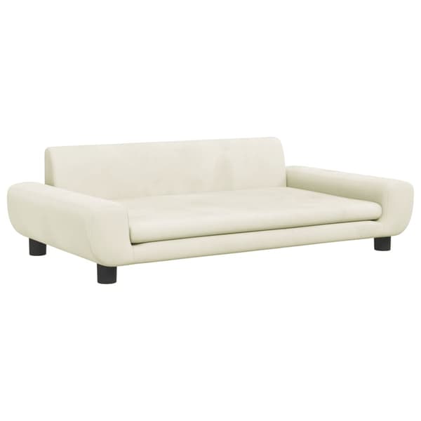 vidaXL Barnsoffa gräddvit 100x54x33 cm sammet Kräm