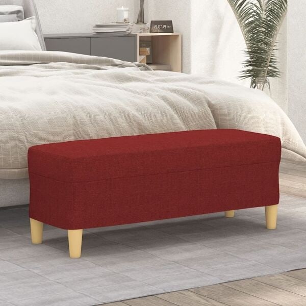 vidaXL Bänk vinröd 100x35x41 cm tyg Röd